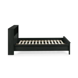 Sydney - King-Size - Rattan Oak-Effect Bookcase Bed - Black - Wooden - 5ft - Happy Beds - thumbnail 6