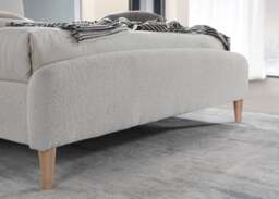 Otley - King Size - Light Grey - Boucle Fabric - Low Foot-End Bed 5ft - Happy Beds - thumbnail 3