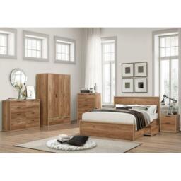 Stockwell - Rustic 1 Drawer Bedside Table - Oak - Wooden - Happy Beds - thumbnail 5