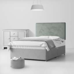 Cornell - Super King Size - Plain Headboard - Light Grey - Velvet - 6ft - Happy Beds - thumbnail 2