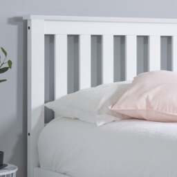Phoenix - Small Double - White Wooden Ottoman Storage Bed Frame - Slatted Headboard - 4ft - Happy Beds - thumbnail 5