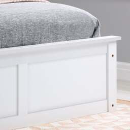 Phoenix - Small Double - White Wooden Ottoman Storage Bed Frame - Slatted Headboard - 4ft - Happy Beds - thumbnail 7