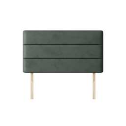 Cornell - Super King Size - Lined Headboard - Dark Grey - Velvet - 6ft - Happy Beds