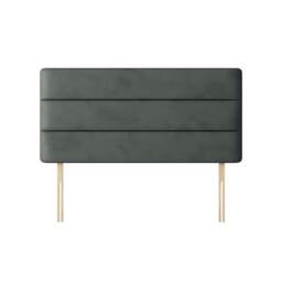 Cornell - Super King Size - Lined Headboard - Dark Grey - Velvet - 6ft - Happy Beds - thumbnail 4