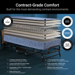 Jay-Be Small Single - Crown Windermere Folding Guest Bed with Waterproof Deep Sprung Mattress - 2ft6 - Happy Beds - thumbnail 4