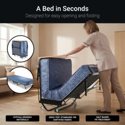 Jay-Be Small Single - Crown Windermere Folding Guest Bed with Waterproof Deep Sprung Mattress - 2ft6 - Happy Beds - thumbnail 7