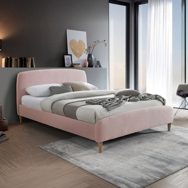 Otley - King Size - Pink - Fabric - Low Foot-End Bed 5ft - Happy Beds - image 1