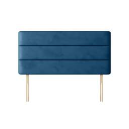 Cornell - Single - Lined Headboard - Blue - Velvet - 3ft - Happy Beds - thumbnail 4