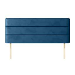 Cornell - Single - Lined Headboard - Blue - Velvet - 3ft - Happy Beds - thumbnail 5