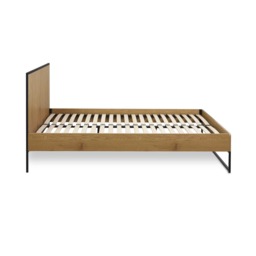 Harlow - Double - Wood and Metal Bed - Black/Oak - Wooden/Metal - 4ft6 - thumbnail 7