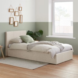 Berlin - Single - Mid Grey Fabric Ottoman Storage Bed Frame - Single - Happy Beds - thumbnail 3