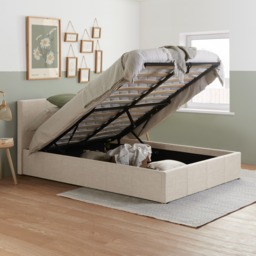 Berlin - Single - Mid Grey Fabric Ottoman Storage Bed Frame - Single - Happy Beds - thumbnail 2