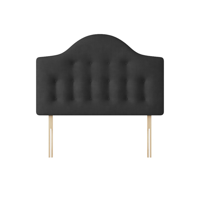 Victor - Small Double - Buttoned Headboard - Dark Grey - Charcoal - Fabric - 4ft - Happy Beds - image 1