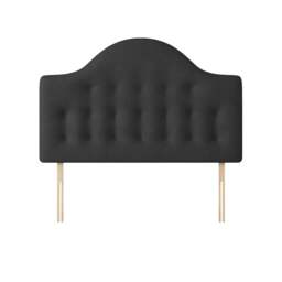 Victor - Small Double - Buttoned Headboard - Dark Grey - Charcoal - Fabric - 4ft - Happy Beds - thumbnail 4