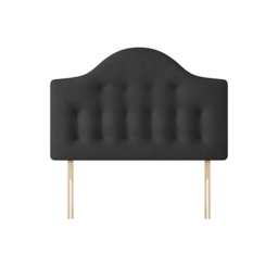 Victor - Small Double - Buttoned Headboard - Dark Grey - Charcoal - Fabric - 4ft - Happy Beds