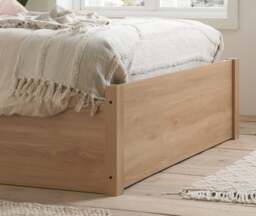 Croxley - King Size - Ottoman Storage Bed Frame - Oak - Rattan Wood - 5ft - Happy Beds - thumbnail 4