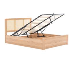 Croxley - King Size - Ottoman Storage Bed Frame - Oak - Rattan Wood - 5ft - Happy Beds - thumbnail 6