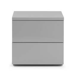 Monaco - High Gloss 2 Drawer Bedside Table - Grey - Wooden - Happy Beds - thumbnail 2