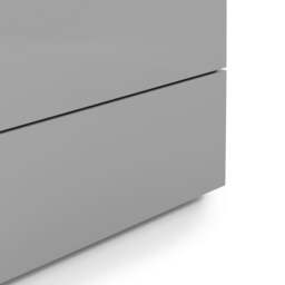 Monaco - High Gloss 2 Drawer Bedside Table - Grey - Wooden - Happy Beds - thumbnail 4