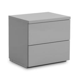 Monaco - High Gloss 2 Drawer Bedside Table - Grey - Wooden - Happy Beds - thumbnail 1