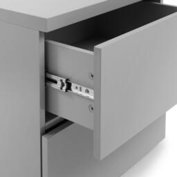 Monaco - High Gloss 2 Drawer Bedside Table - Grey - Wooden - Happy Beds - thumbnail 3