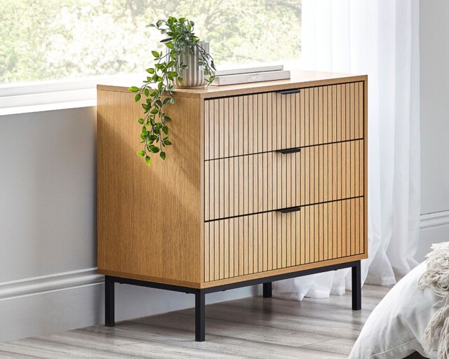 Sia Oak 3 Drawer Wooden Chest - image 1