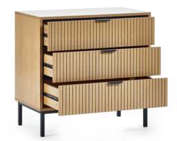 Sia Oak 3 Drawer Wooden Chest - thumbnail 8