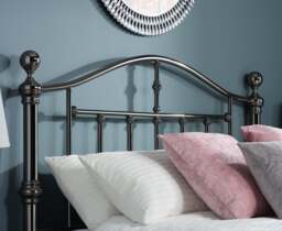 Victoria - Double - Nickel Metal Bed - Black - Metal - 4ft6 - Happy Beds - thumbnail 2