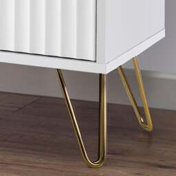 Murano - 5 Drawer Chest - White - Wooden - Happy Beds - thumbnail 8