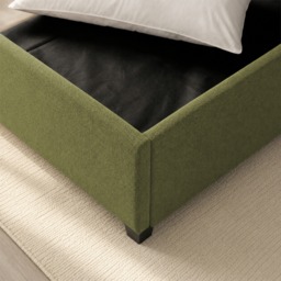 Avery - Double - Ottoman Storage Bed - Green - Fabric - 4ft6 - Happy Beds - thumbnail 4