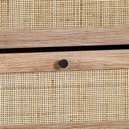 Padstow - 3 Drawer Chest - Oak - Wooden/Rattan - Happy Beds - thumbnail 7