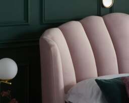 Lottie - Double - Ottoman Bed Frame - Pink - Velvet - Art Deco - 4FT6 - Happy Beds - thumbnail 4