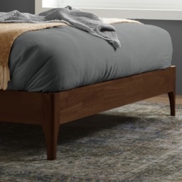 Halden - Double - Boucle Winged Wooden Bed - Grey - Boucle Fabric - 4ft6 - thumbnail 5