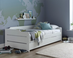 Copella - Single - Day Bed - Guest Bed - White - Wood - 3ft - Happy Beds - thumbnail 2