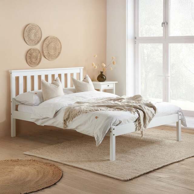 Denver - Small Double -White - Wood - 4ft - Happy Beds - image 1