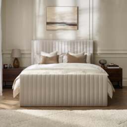 Tiana - King Size - Ottoman Storage Bed - Natural - Fabric - 5ft - thumbnail 4