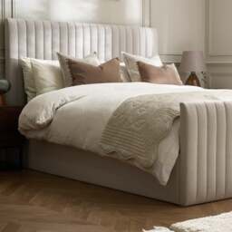 Tiana - King Size - Ottoman Storage Bed - Natural - Fabric - 5ft - thumbnail 6