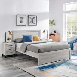Rodley - 3 Drawer Bedside Table - Grey Oak - Wooden - Happy Beds - thumbnail 6