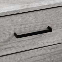 Rodley - 3 Drawer Bedside Table - Grey Oak - Wooden - Happy Beds - thumbnail 4