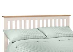 Salerno - Ivory White and Oak Finish Wooden Bed Frame - 4ft6 Double - Happy Beds - thumbnail 5