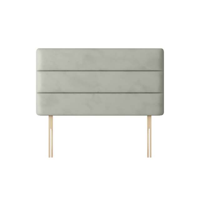 Cornell - Double - Lined Headboard - Light Silver - Velvet - 4ft6 - Happy Beds - image 1