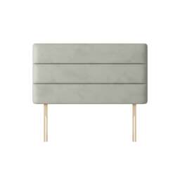 Cornell - Double - Lined Headboard - Light Silver - Velvet - 4ft6 - Happy Beds - thumbnail 1