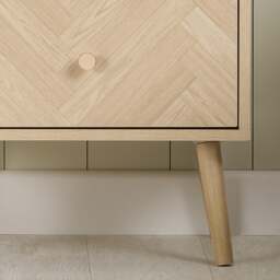 Herringford - 2 Drawer Bedside Table - Oak – Wooden – Happy Beds - thumbnail 4
