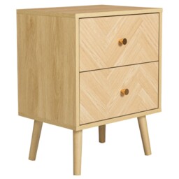 Herringford - 2 Drawer Bedside Table - Oak – Wooden – Happy Beds - thumbnail 6