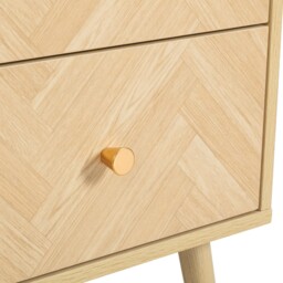 Herringford - 2 Drawer Bedside Table - Oak – Wooden – Happy Beds - thumbnail 8