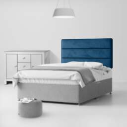 Cornell - Small Single - Lined Headboard - Blue - Velvet - 2ft6 - Happy Beds - thumbnail 2