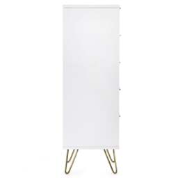 Murano - 5 Drawer Tall Chest - White - Wooden - Happy Beds - thumbnail 8