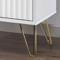 Murano - 5 Drawer Tall Chest - White - Wooden - Happy Beds - thumbnail 7