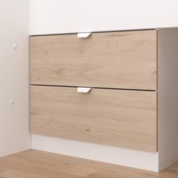 Tobo - Single - Kids Mid Sleeper Bed - Slide - White and Oak - Wood - 3ft - Happy Beds - thumbnail 5
