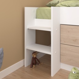 Tobo - Single - Kids Mid Sleeper Bed - Slide - White and Oak - Wood - 3ft - Happy Beds - thumbnail 4
